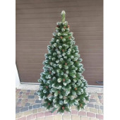 Ялинка штучна з білими кінчиками та шишками