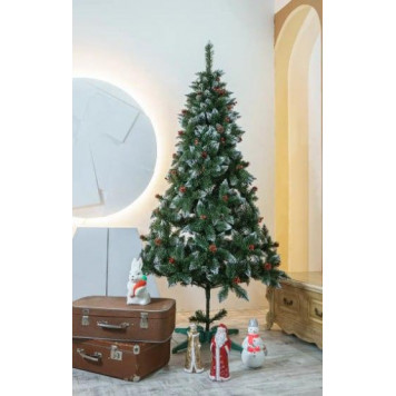 Штучна ялинка різдвяна з калиною і шишкою