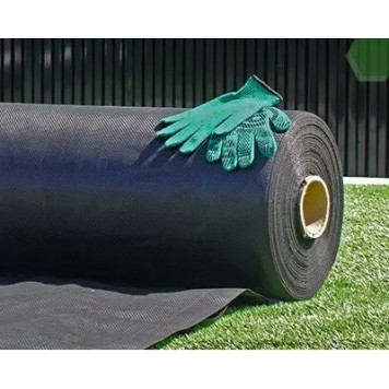 Чорний геотекстиль для тротуарних доріжок щільністю 110 г/м² (3,2 х 5 м), відрізний на метраж-1